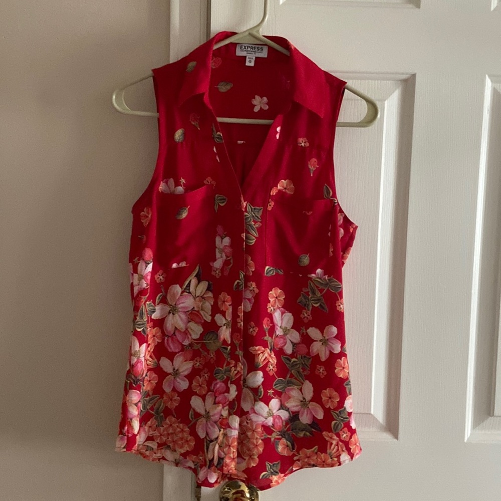 Express short sleeve original portofino blouse in xs